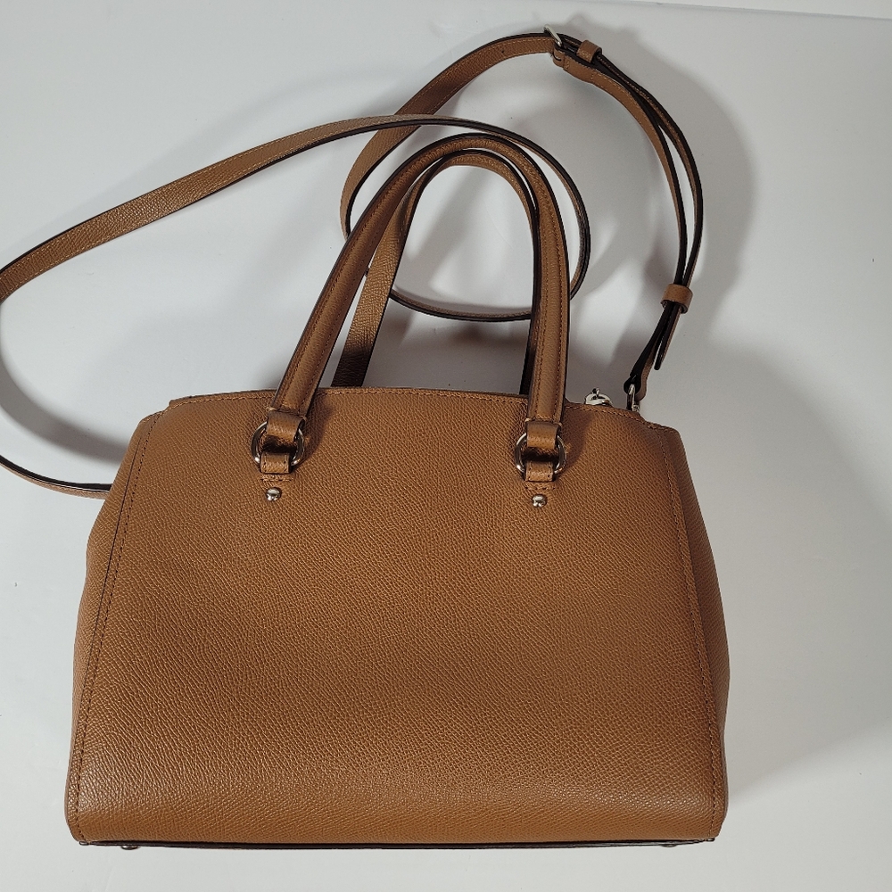 Coach Stanton 26 Brown Crossgrain Leather Double Zipper Pocket Satchel Bag - Picture 14 of 17